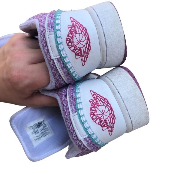 Nike Air Jordan 1 Low White Light Bordeaux Size 5.5 - Picture 7 of 9